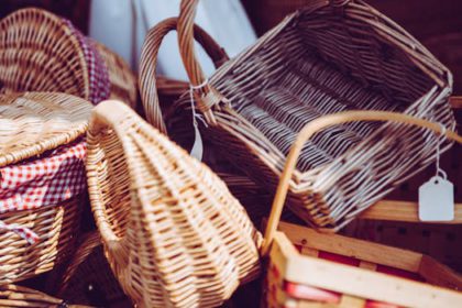 Weave decorative baskets from recycled materials for a creative impact